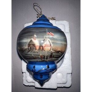 Terry Redlin Heirloom Ornament America!America! School House Raising Flag Raised